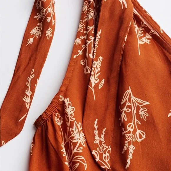 Floral One-Shoulder Dress in Orange - Picture 5 of 11